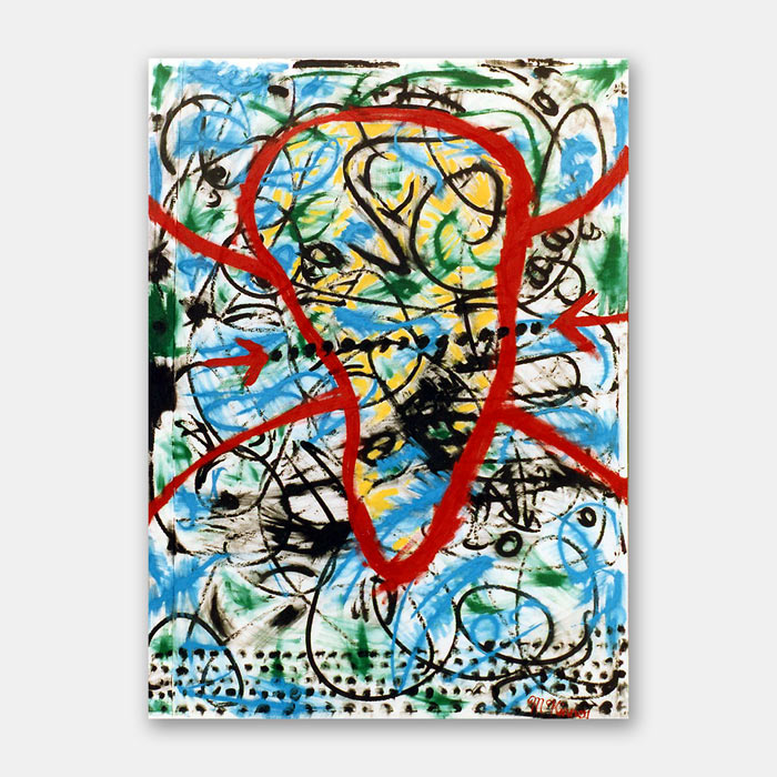 original acrylic on bed sheet painting by artist Mark McKinney