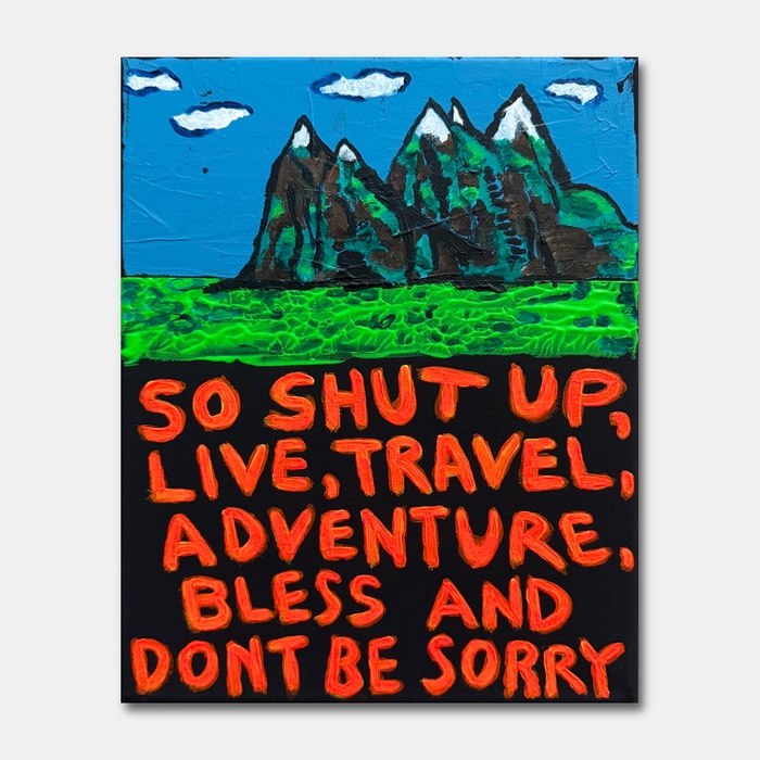 acrylic on canvas painting by artist Mark McKinney based on a quote by Jack Kerouac