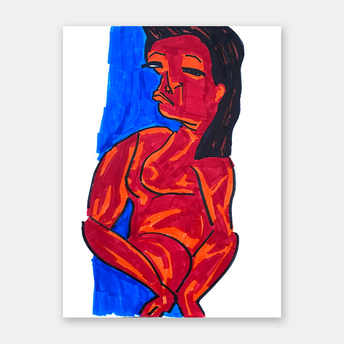 original sketchbook drawing by artist Mark McKinney